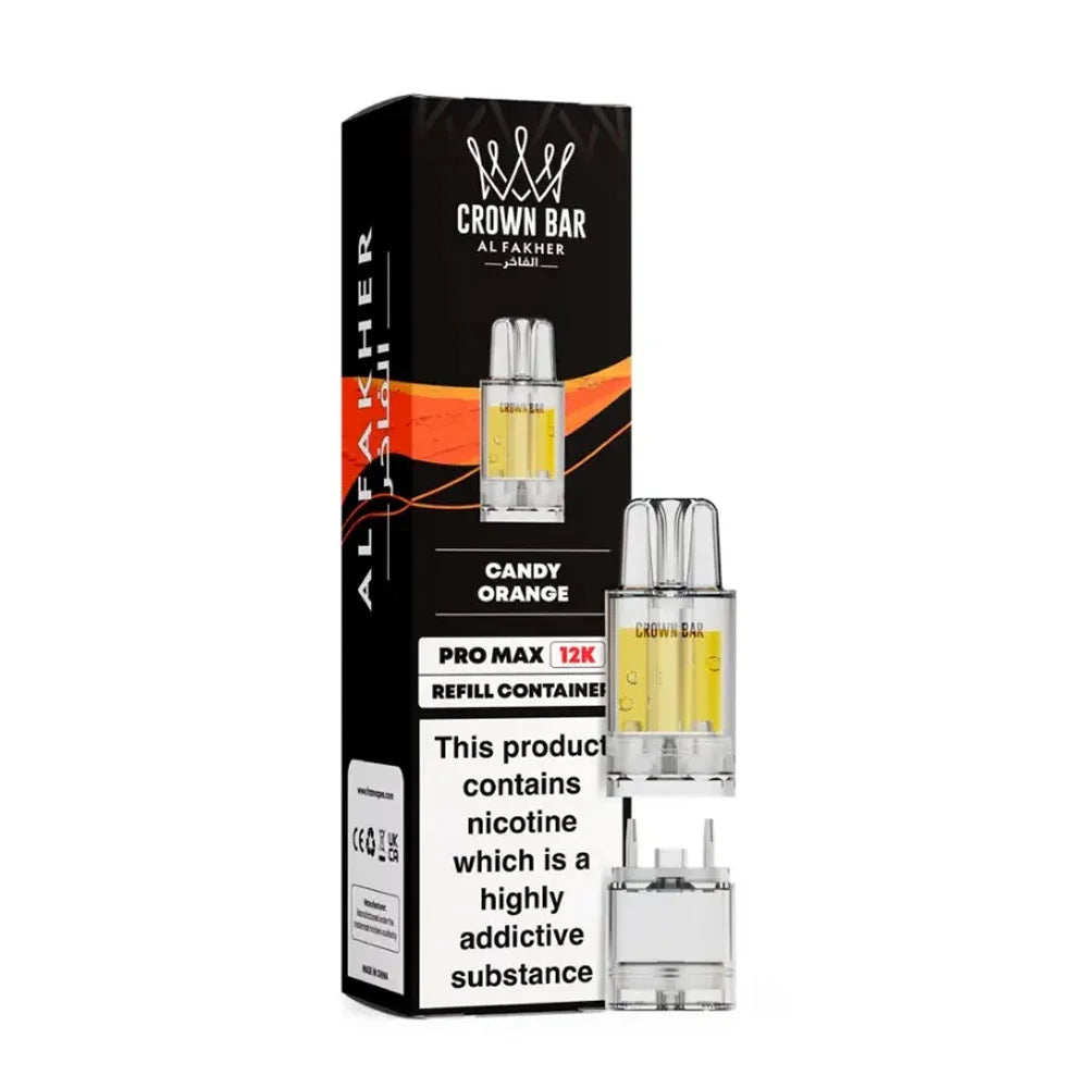 Al Fakher Crown Bar Pro Max 12K Prefilled Pods - Candy Orange