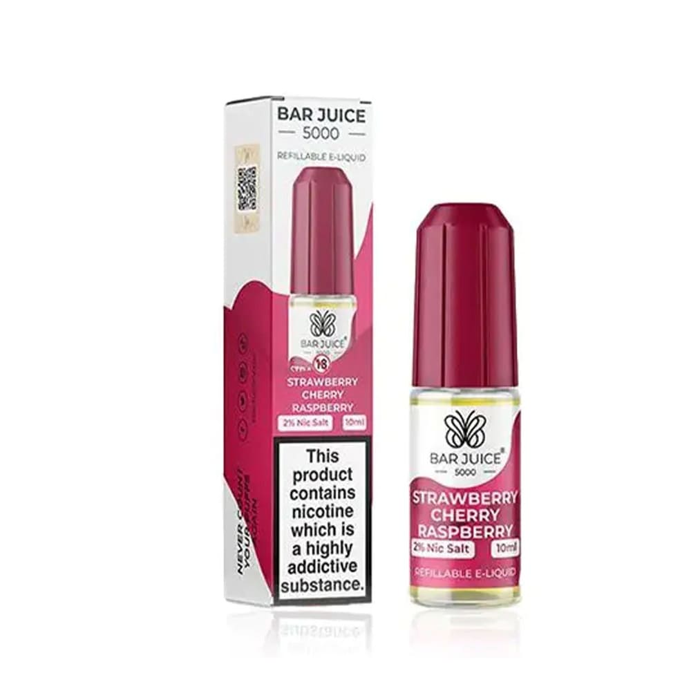 Strawberry Cherry Raspberry Bar Juice 5000 10ml Nic Salt E liquid
