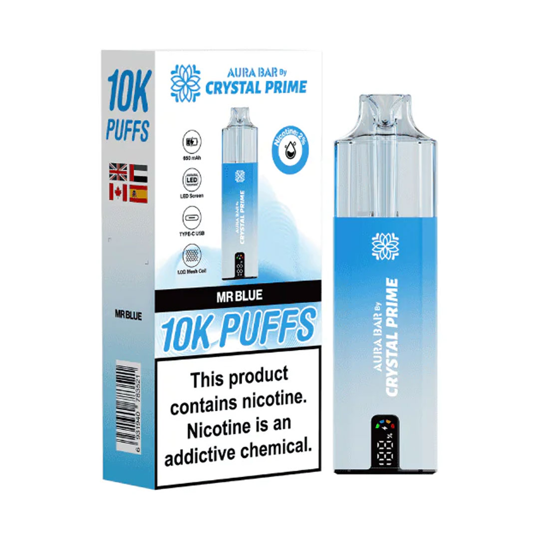Crystal Prime Aura Bar 10K Prefilled Pod Kit (Pack of 5)