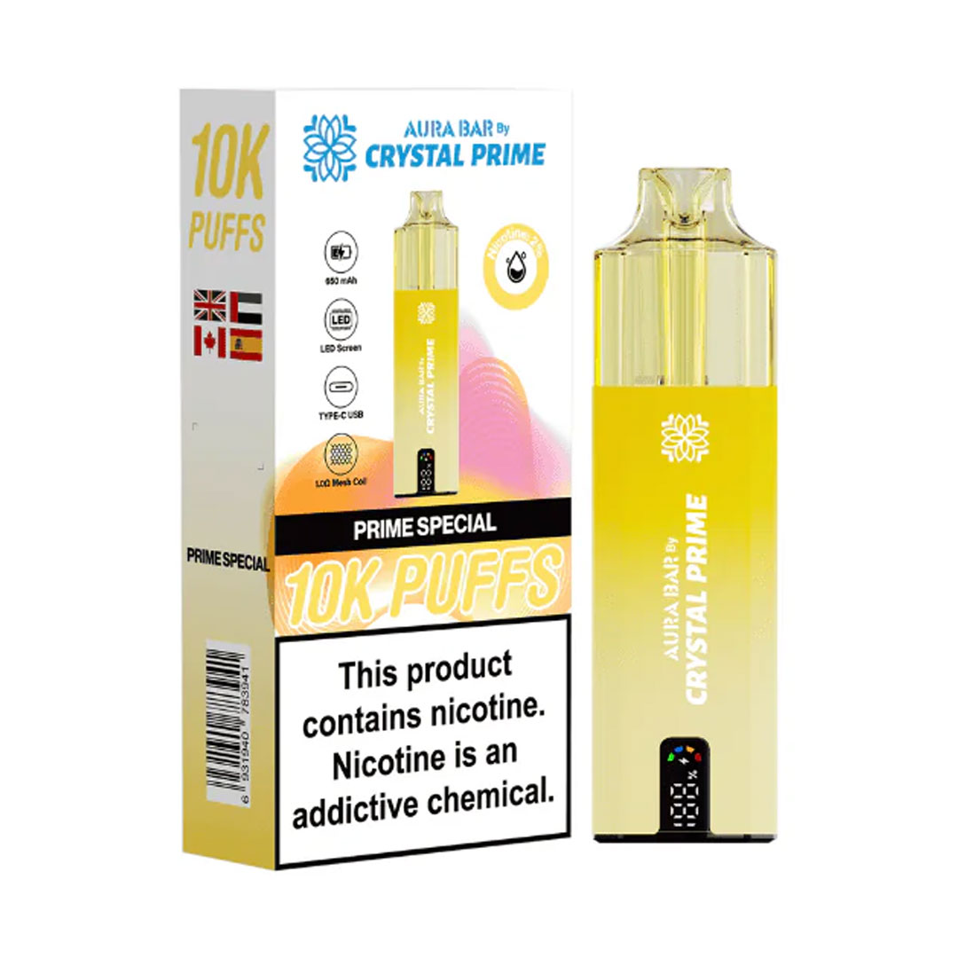Crystal Prime Aura Bar 10K Prefilled Pod Kit (Pack of 5)