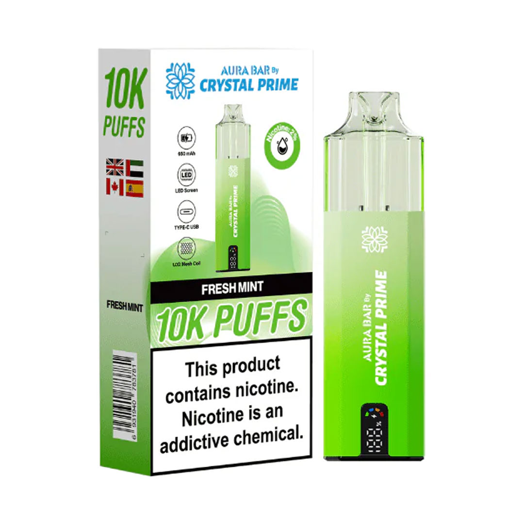 Crystal Prime Aura Bar 10K Prefilled Pod Kit (Pack of 5)