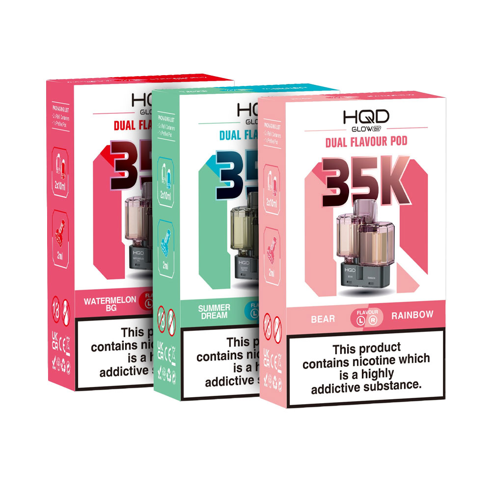 HQD Glow Air 35K 2-in-1 Prefilled Pods (Pack of 5)