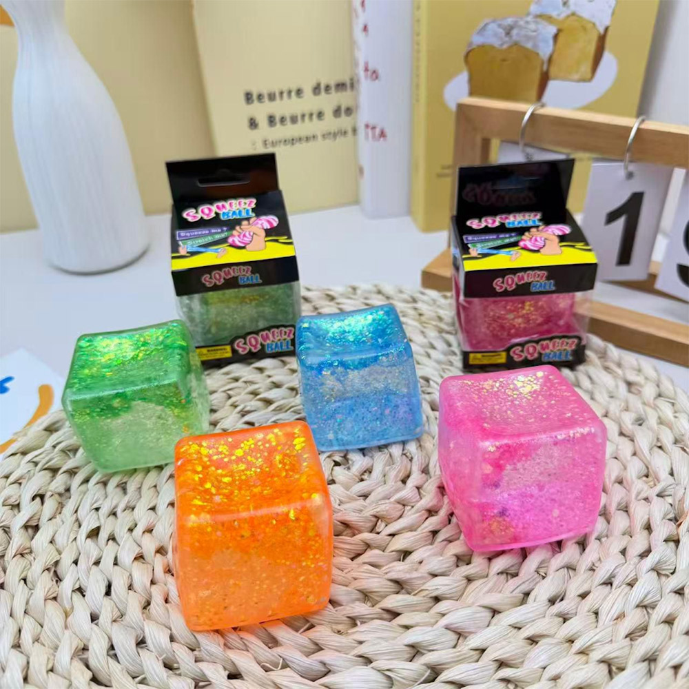 Cube Squeeze Glitter 5.5cm (Pack of 12)