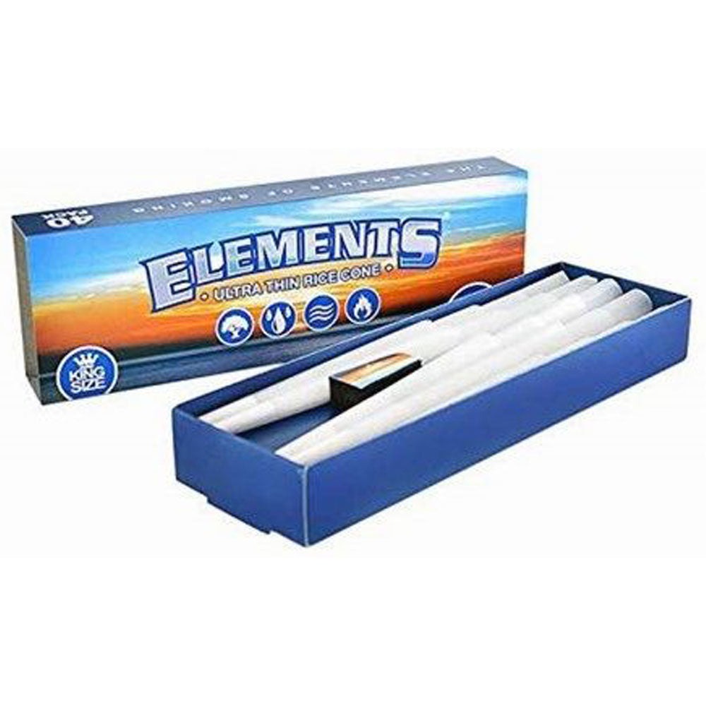 Elements Ultra Thin Rice Cone Kingsize (Pack Of 40)