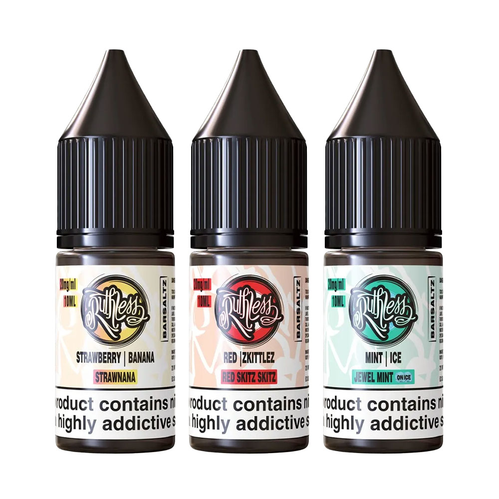 Ruthless Bar Saltz 10ml Nic Salt E Liquid (Pack of 10)