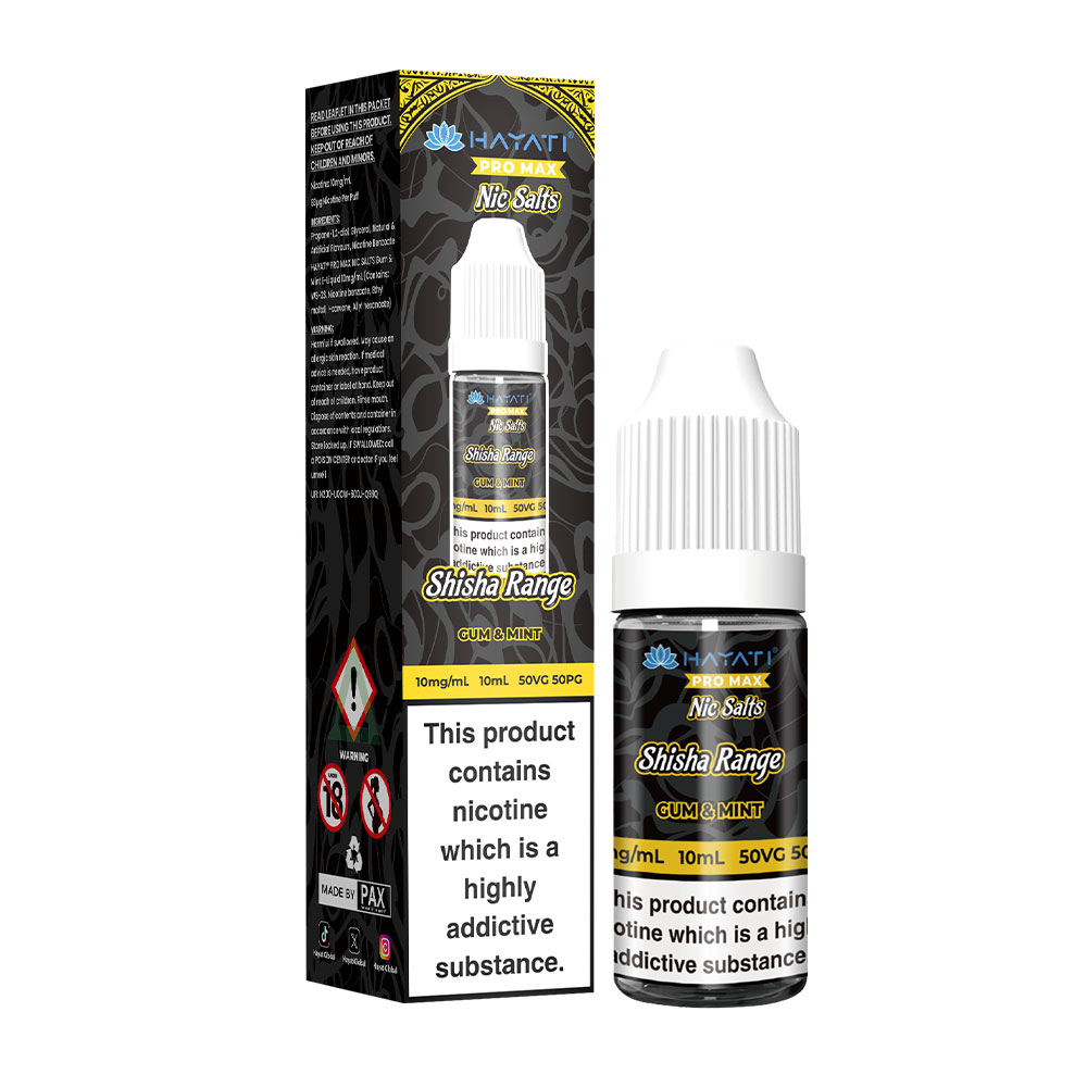 Hayati Pro Max Shisha Range 10ml Nic Salts E Liquid (Pack of 10)
