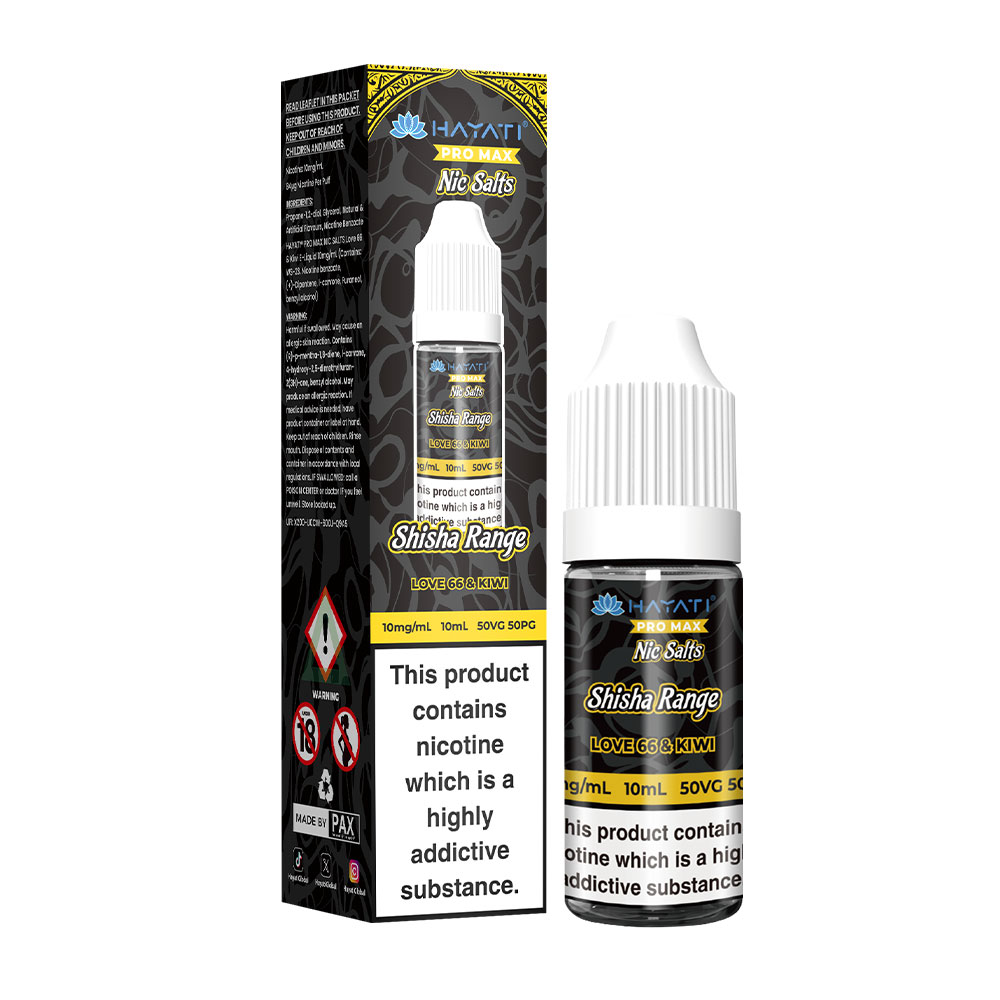 Hayati Pro Max Shisha Range 10ml Nic Salts E Liquid (Pack of 10)