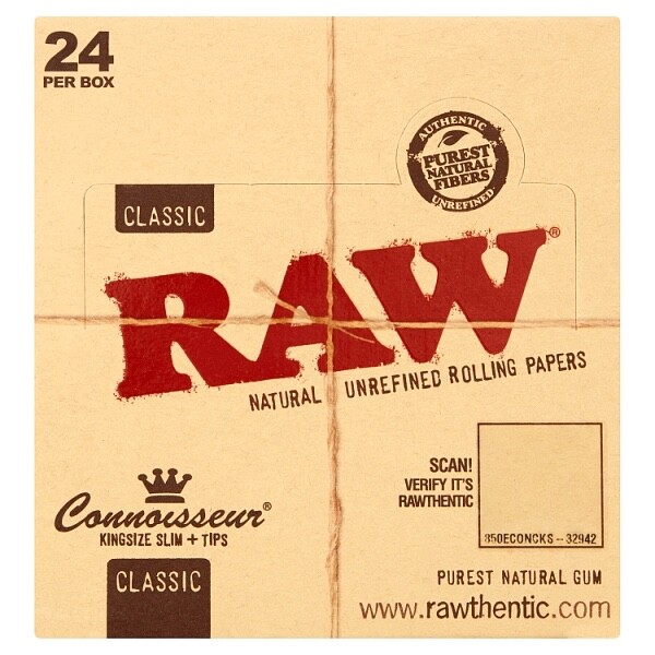 24x Raw Classic Connoisseur KS Papers & Tips (full box)